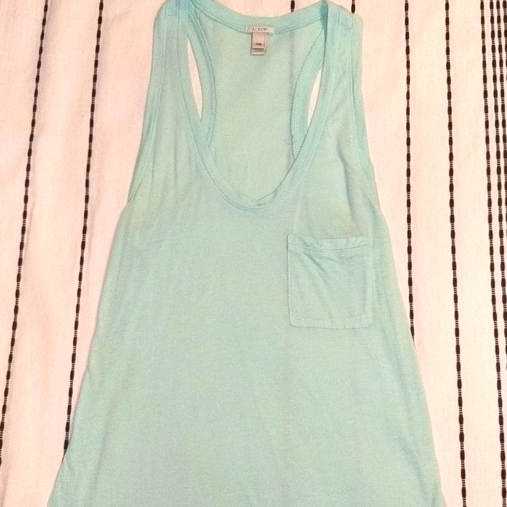 Cute J.Crew racerback tank top in mint green.